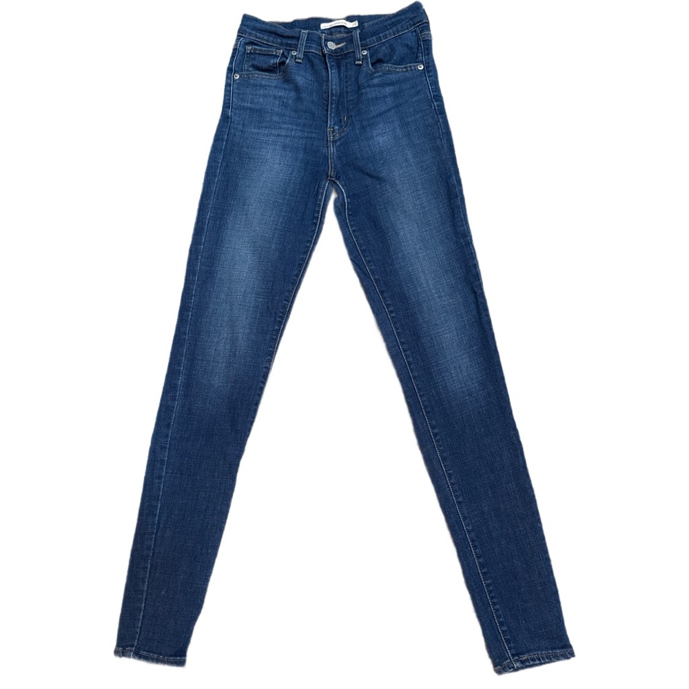 Levi's Mile High Super Skinny Jeans Medium Dark Wash High Rise Stretch Size 26
